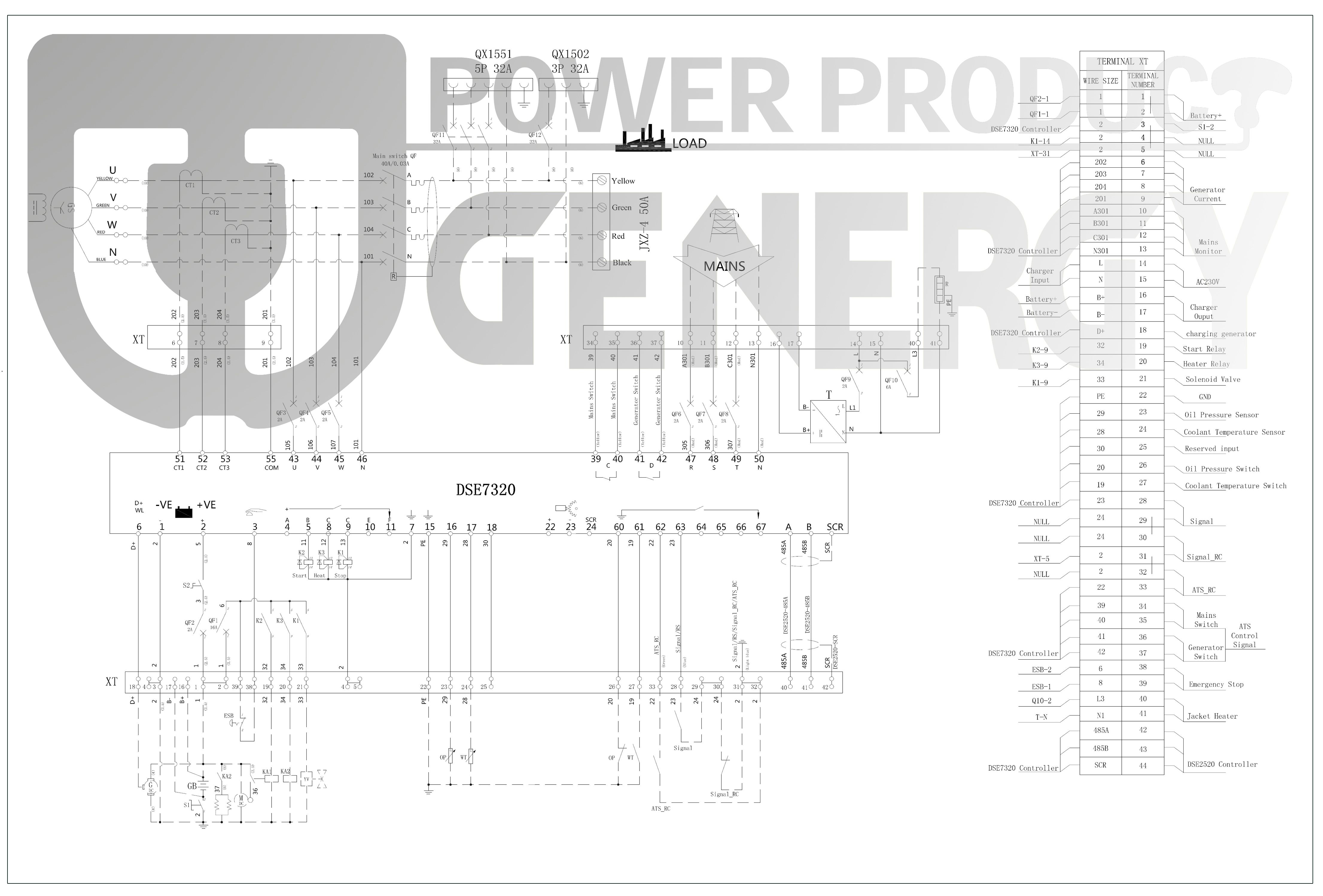 GD350T Open Diesel Generator Diagram