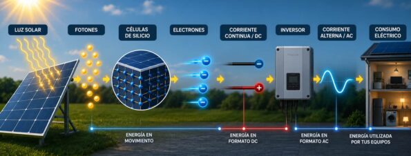 Cómo funciona un panel fotovoltaico paso a paso