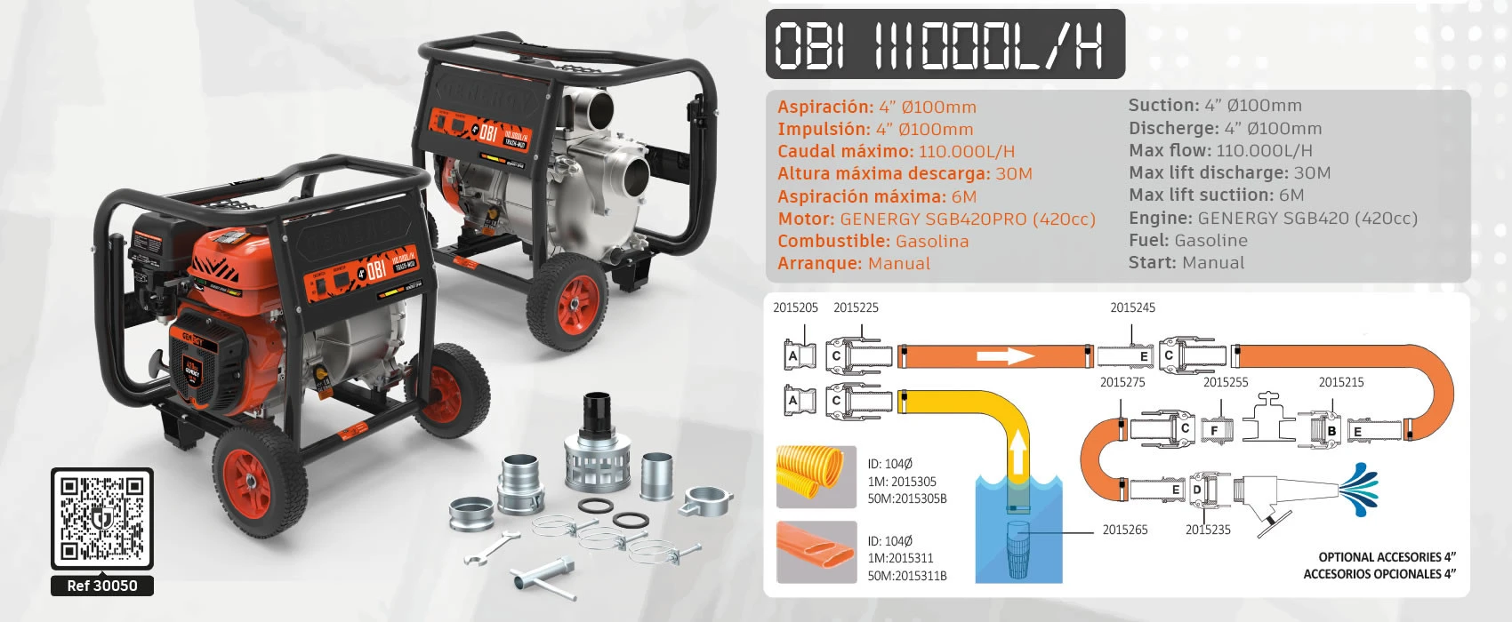 MOTOBOMBA 110.000 L/H OBI 30 Mts