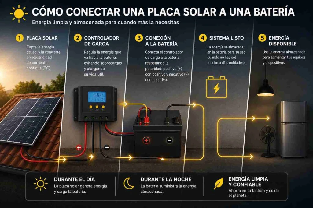 Cómo conectar una placa solar a una batería