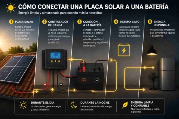 Cómo conectar una placa solar a una batería paso a paso