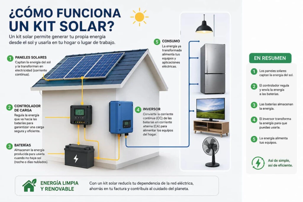 Cómo funciona un kit solar