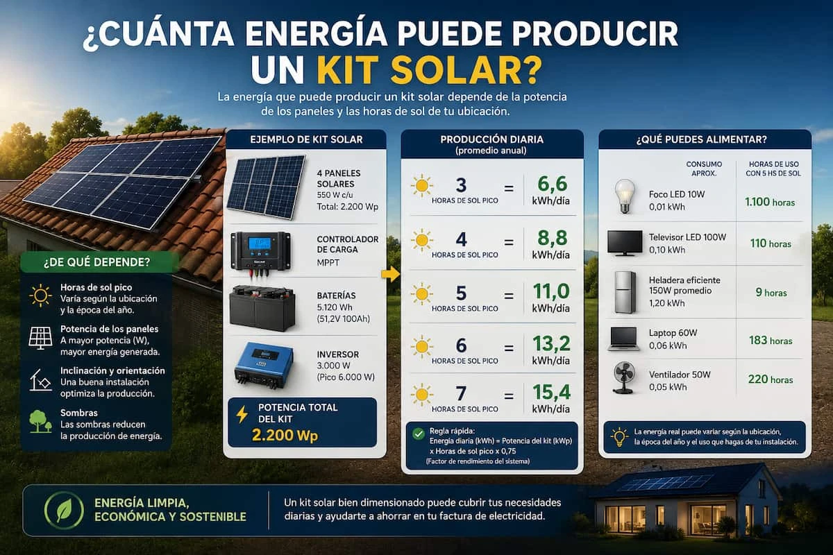 Cuánta energía puede producir un kit solar