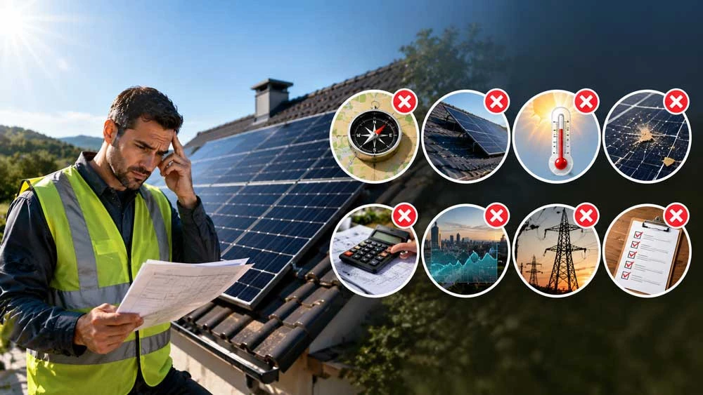 Errores frecuentes al calcular producción solar