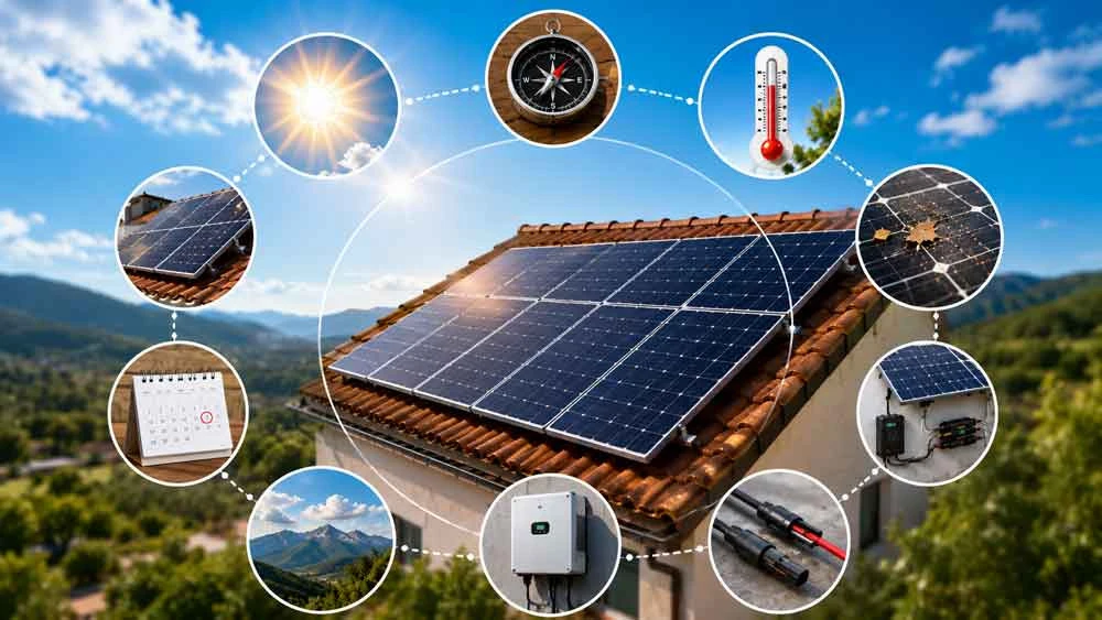 Factores que influyen en cuánto genera una placa solar