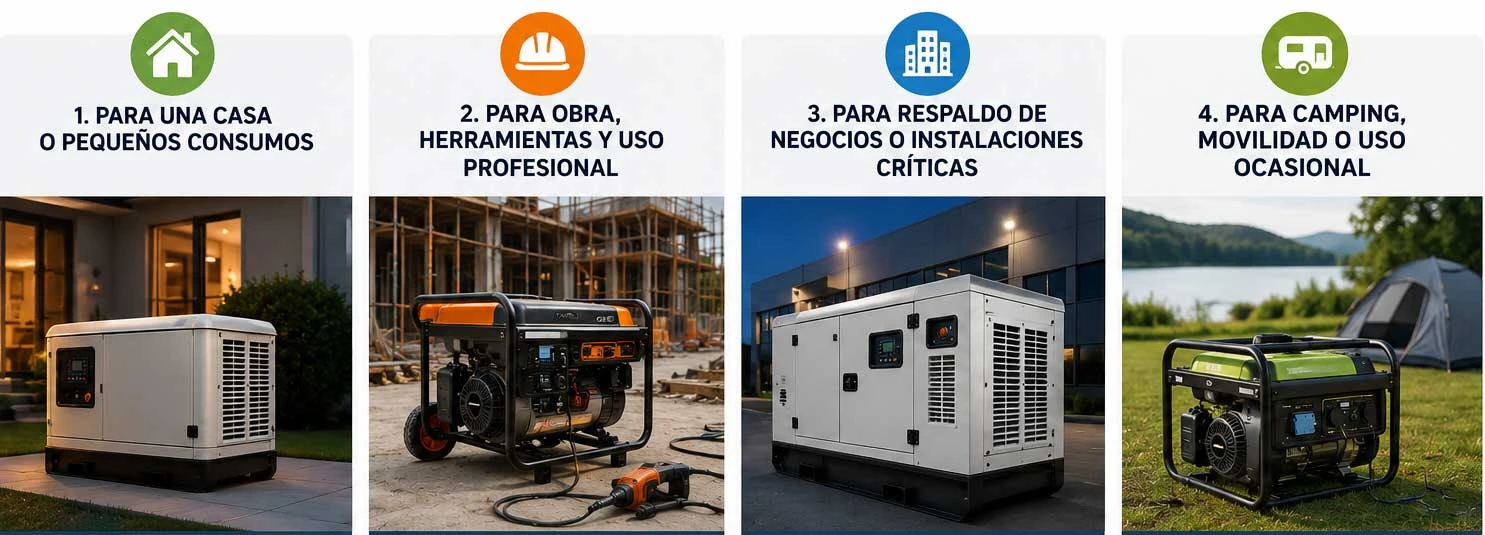 Qué grupo electrógeno elegir según el uso